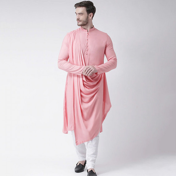 https://weavestyle.in/products/men-pink-solid-straight-kurta-with-attached-drape