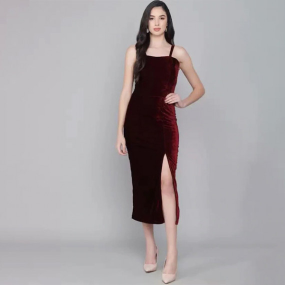 https://weavestyle.in/products/maroon-velvet-sheath-midi-dress