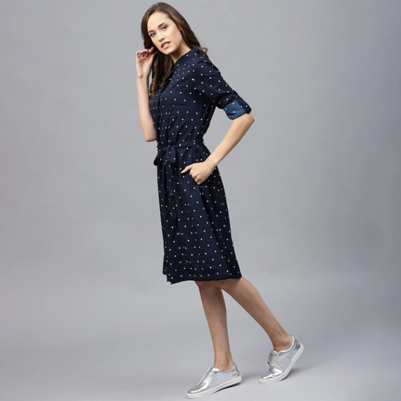 https://weavestyle.in/products/navy-blue-polka-dots-printed-shirt-dress