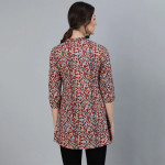 Women's Maroon & Cream-Coloured Printed Tunic