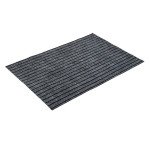 Grey & Black Striped Microfiber Anti-Skid Door Mat