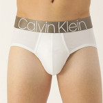 Men White Solid Briefs