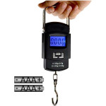 Bolt Electronic Portable Fishing Hook Type Digital LED Screen Luggage Weighing Scale, 50 kg/110 Lb (Black)