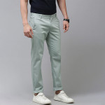 Men Grey Printed Slim Fit Trousers