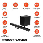 Cinema SB271, Dolby Digital Soundbar with Wireless Subwoofer for Extra Deep Bass, 2.1 Channel Home Theatre with Remote, HDMI ARC, Bluetooth & Opti