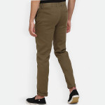 Men Olive Green Cotton Slim Fit Trousers