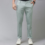 Men Grey Printed Slim Fit Trousers