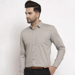 Men Grey Smart Regular Fit Solid Formal Shirt