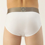 Men White Solid Briefs