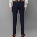 Men Navy Blue Slim Fit Trousers