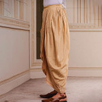 Men Beige Solid Draped Dhoti Pants