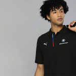 Men Black Collar Motorsport T-shirt