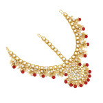 Karatcart Gold Plated Yellow Tumble Studded Kundan Choker Necklace Set