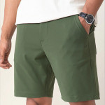 Men Green 4way Stretch Chino Shorts