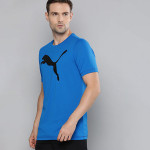 Men Blue & Black ACTIVE Big Logo DryCell Printed Round Neck T-shirt