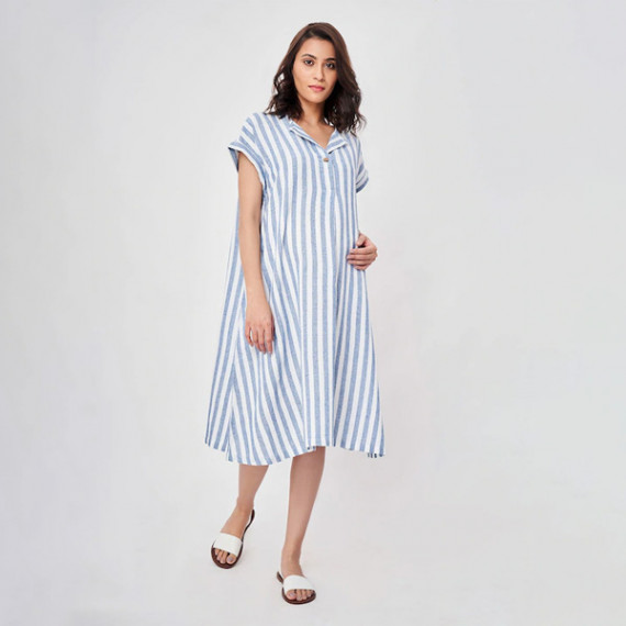 https://weavestyle.in/vi/products/blue-striped-maternity-shirt-midi-dress