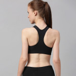 Black Solid Non-Wired Lightly Padded DRI-Fit SWOOSH Training Sports Bra