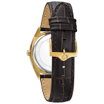 Men's Classic Stainless Steel Watch with Leather-Crocodile Strap, Brown